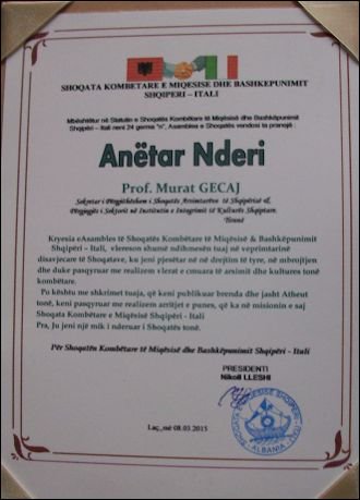 Murat Gecaj merr një vlerësim