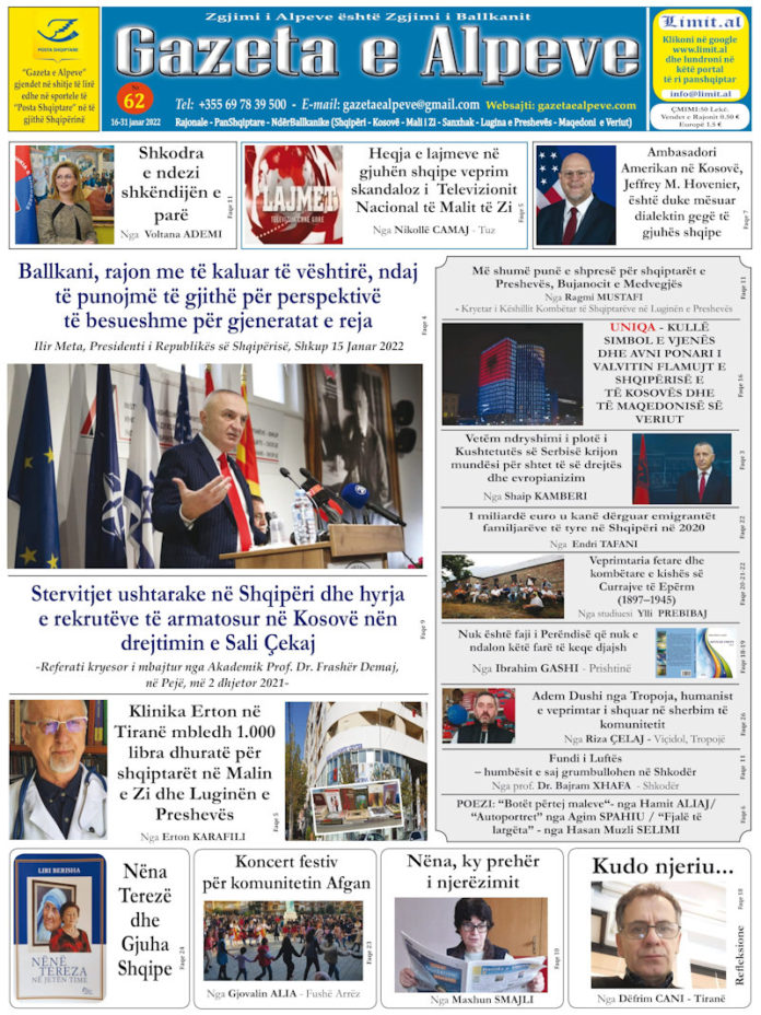Gazeta e Alpeve, Nr. 62 me 16-31 janar 2022