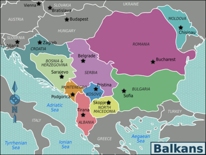 Balkans regions map
