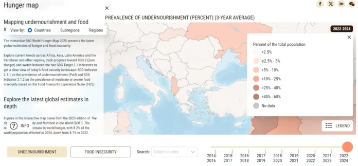 FAO - map of underneurishment
