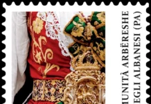 KOSTUMI I GRUAS ARBËRESHE I STAMPUAR NË NJË PULLË POSTARE TË ITALISË NË VITIN – 2025 Arbëreshët - Pulla -I talia, 2025