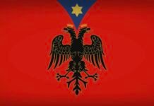 DIASPORA SHQIPTARE E VESHUR KUQEZI, NGRIHET FLAMURI NË QENDËR TË ÇIKAGOS Flamuri i Kastriotve