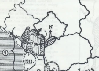 DËSHMIA E NJË ROBËRIE TË IMPONUAR (2) Harta e Ivo Andricit sipas Elaboratit të vitti, 1939