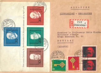 Zarfi që sfidoi censurën në Shqipërinë komuniste Zarf - Albanien - Scutari, 1968