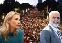 Një postim me nëntekst – Çfarë po i thotë Shqipërisë Lea Ypi? (FOTO) Lea Ypi - Edi Rama - protesta