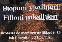 Protestë në Shkodër, kundër qeverisë, sot me 21.06.2026, ora 20:00 Trakt - protestë - Shkodër - 21.06.2026