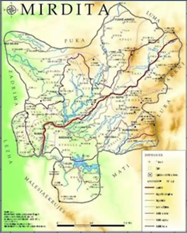 Mirdita - map Mirdita - map