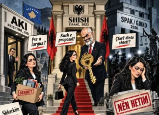NGA PRISHTINA E LARGUAN, TIRANA E VURI NË KRYE – DHE SOT FLET SPAK-u Vlora Hyseni - ilustrim - ad