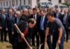 Katedralja e Prishtinës dhe Ibrahim Rugova Ibrahim Rugova vë gurethemelin e Katedrales
